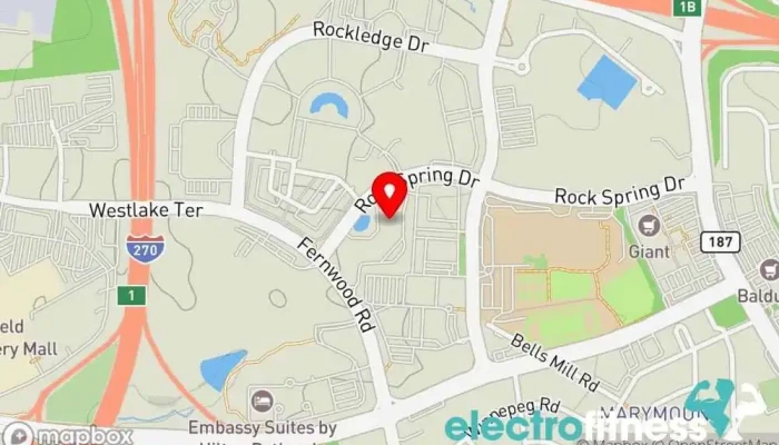 map of Precision Health & Fitness Physical therapy clinic, Personal trainer, Physical therapist, Pilates studio in Bethesda