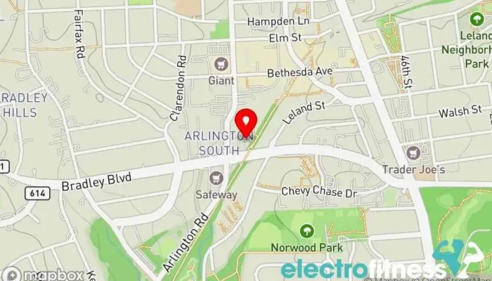map of PULSE FITNESS Gym, Personal trainer, Pilates studio in Bethesda