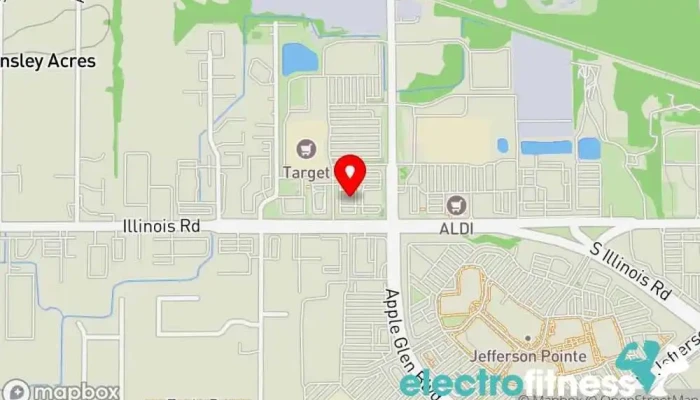 map of Pure Barre Physical fitness program, Fitness center, Gym in Fort Wayne