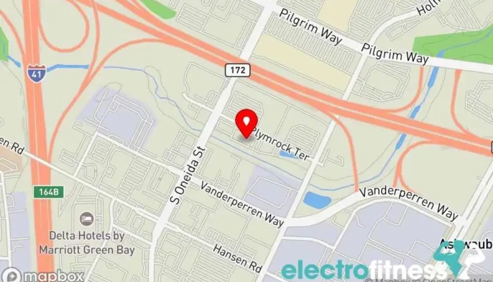 map of Pure Barre Physical fitness program, Fitness center, Gym in Green Bay