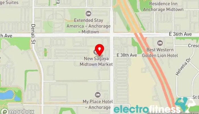 map of Pure Barre Physical fitness program, Fitness center, Gym in Anchorage