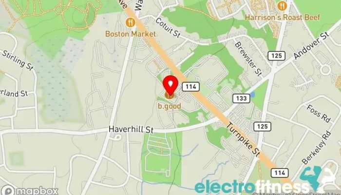 map of Pure Barre Physical fitness program, Fitness center, Gym in North Andover