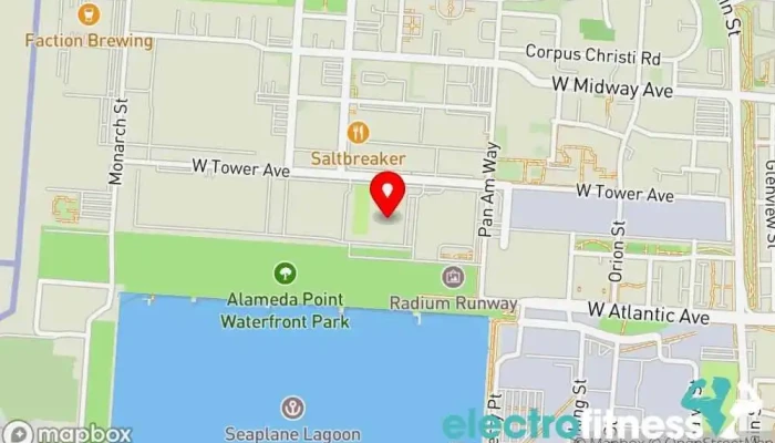 map of Rio Combat Team Martial arts school, Jujitsu school, Muay Thai boxing gym in Alameda