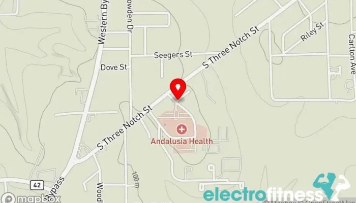 map of Robert's Family Fitness Gym, Personal trainer, Professional services in Andalusia