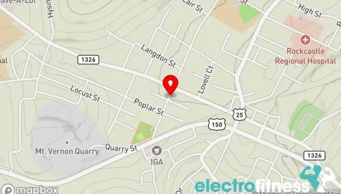 map of Rock Strength & Fitness Fitness center in Mt Vernon