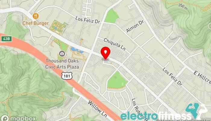 map of RX Fitness Equipment Exercise equipment store in Thousand Oaks
