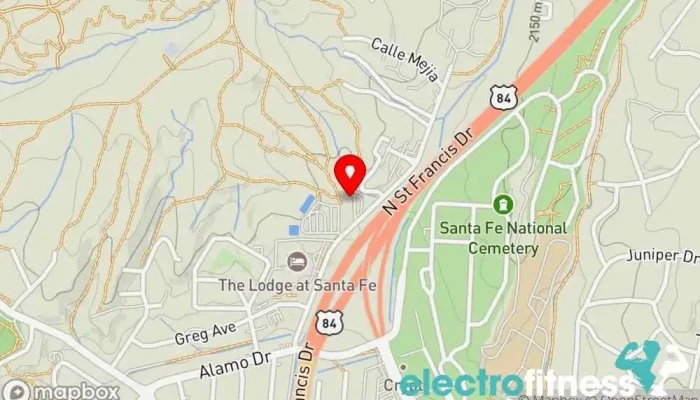 map of SANTA FE SPA Gym, Fitness center, Personal trainer, Spa and health club, Weightlifting area in Santa Fe
