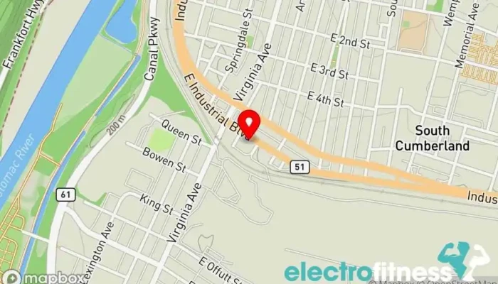 map of SBG Maryland Martial arts school in Cumberland