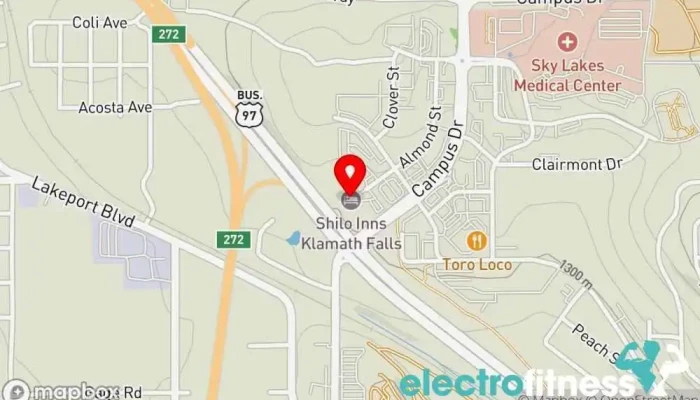 map of Shilo Inns Klamath Falls Hotel in Klamath Falls
