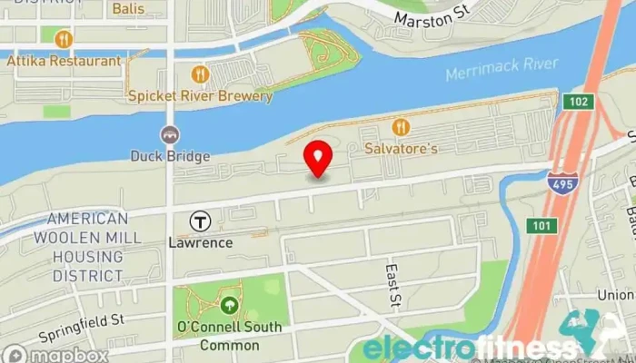 map of Spark Fitness Riverwalk Fitness center in Lawrence