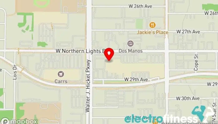 map of The Alaska Club For Women Gym Gym, Basketball court, Day care center, Fitness center, Health spa, Recreation center, Sports club, Swimming pool, Weightlifting area, Yoga studio in Anchorage