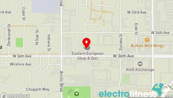 map of The Cave Fitness center in Anchorage