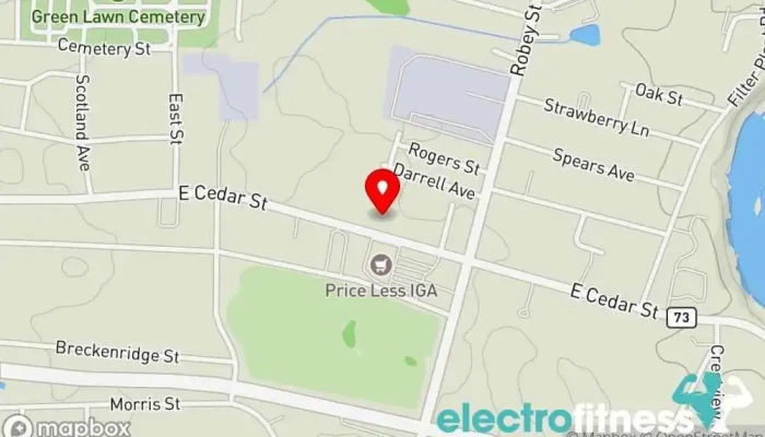 map of The Grande Gym, Athletic club, Fitness center, Pilates studio, Weightlifting area, Yoga studio in Franklin