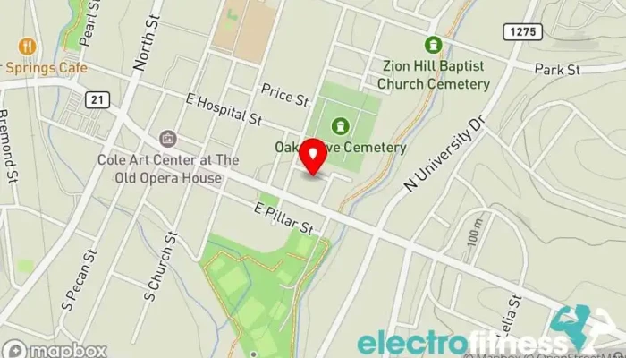 map of The Graveyard Gym in Nacogdoches