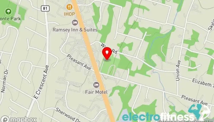 map of The Gravity Vault - Upper Saddle River, NJ Rock climbing gym, Children's camp, Children's party service, Event planner, Fitness center, Recreation center, Summer camp organizer, Yoga studio in Upper Saddle River