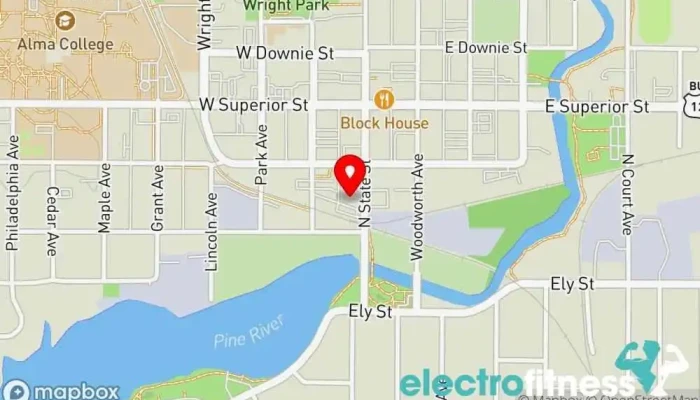 map of The Gym 24/7 Fitness Fitness center in Alma