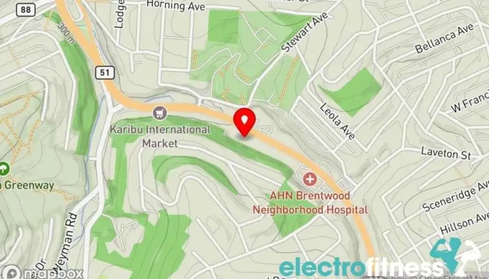 map of The Gym Pittsburgh Gym in Pittsburgh