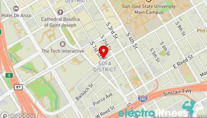 map of The Studio Climbing Rock climbing, Gym in San Jose