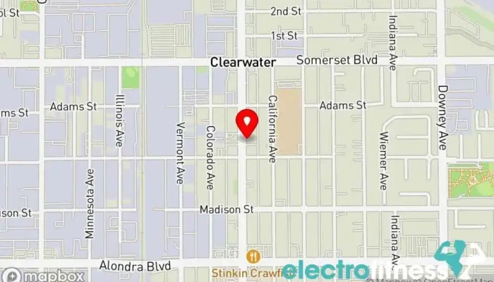 map of The Workout Gym Gym in Paramount