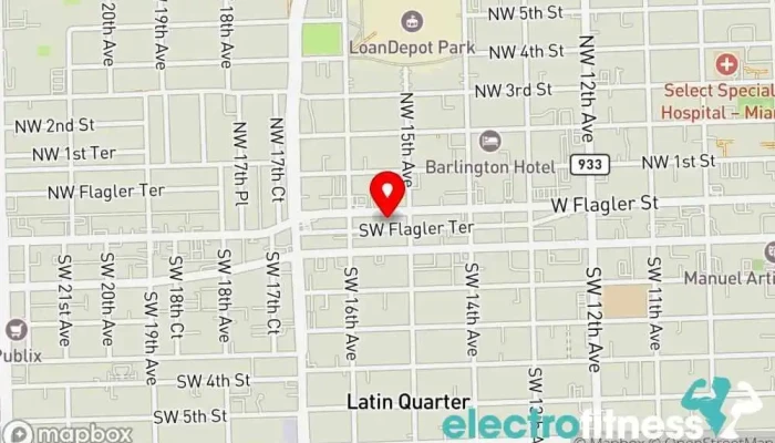 map of Thunder Gym Gym, Health spa, Spa and health club in Miami
