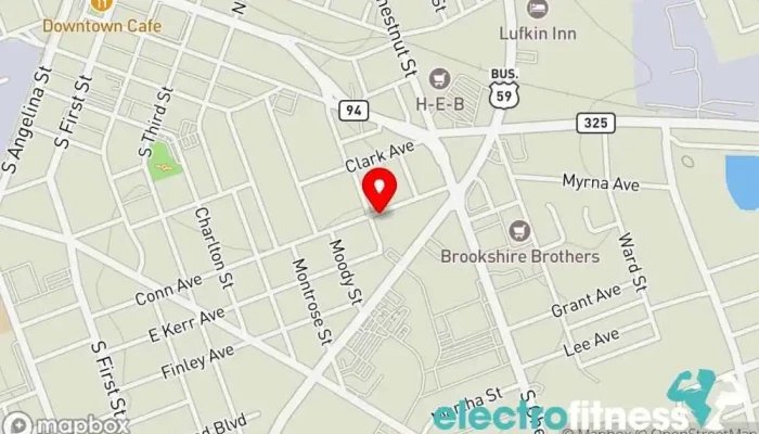 map of Tiffany's Total Fitness Physical fitness program in Lufkin