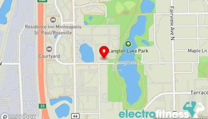 map of Timberwolf Fitness Physical fitness program, Boot camp, Gym, Personal trainer, Weightlifting area in Roseville