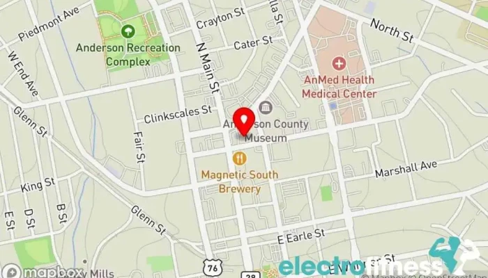 map of TLK Training Gym in Anderson