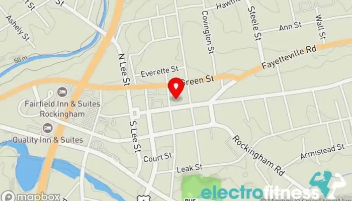 map of Top Guns Strength and Performance Gym Fitness center in Rockingham