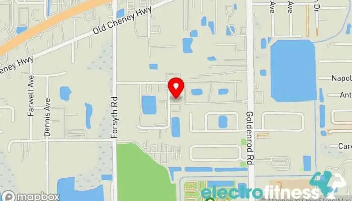 map of TRXN- home of Apex Performance Chiro and PRIMUS Fitness Orlando Gym, Chiropractor, Physical fitness program, Spa and health club, Weightlifting area in Orlando