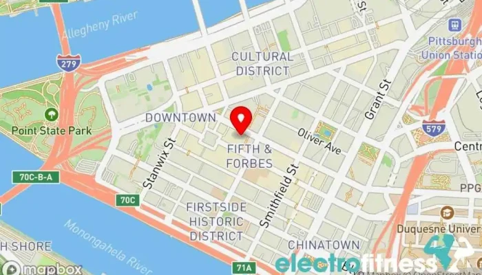 map of UFC GYM Market Square (Pittsburgh) Gym, Boxing gym, Fitness center, Martial arts club, Martial arts school, Personal trainer, Physical fitness program, Wrestling school, Yoga instructor, Yoga studio in Pittsburgh