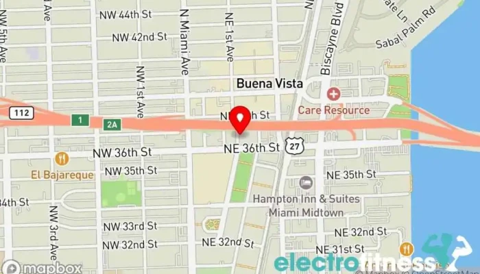 map of UFC GYM Midtown Gym, Boxing gym, Fitness center, Martial arts school, Personal trainer, Physical fitness program, Yoga studio in Miami