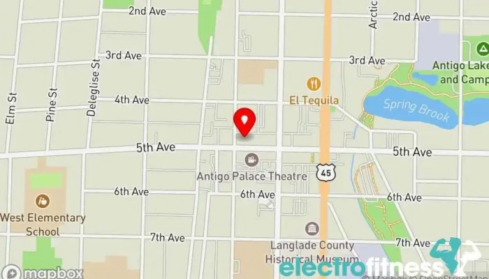 map of Unified Martial Arts and Fitness Gym in Antigo