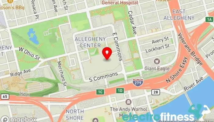 map of Union Fitness Gym, Fitness center, Personal trainer, Yoga studio in Pittsburgh