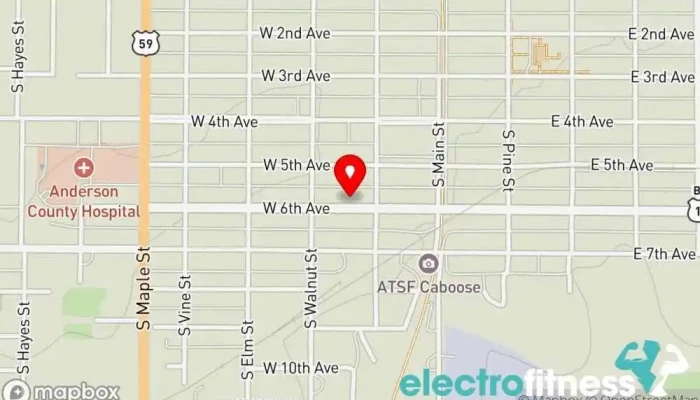 map of Untangling Knots Yoga Studio Gym in Garnett