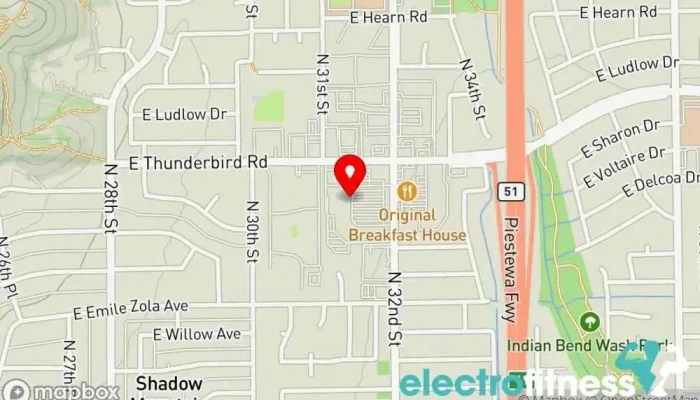 map of VASA Fitness Gym, Athletic club, Basketball court, Fitness center, Indoor swimming pool, Personal trainer, Physical fitness program, Tanning salon, Weightlifting area in Phoenix
