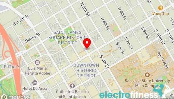 map of WESTCA Gym, Fitness center, Nutritionist, Personal trainer, Physical fitness program in San Jose