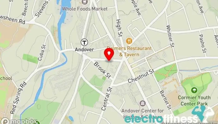 map of WheelHouse Indoor Cycling Studio Gym in Andover