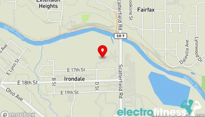 map of White River Club Fitness center, Massage therapist, Nutritionist, Personal trainer in Anderson