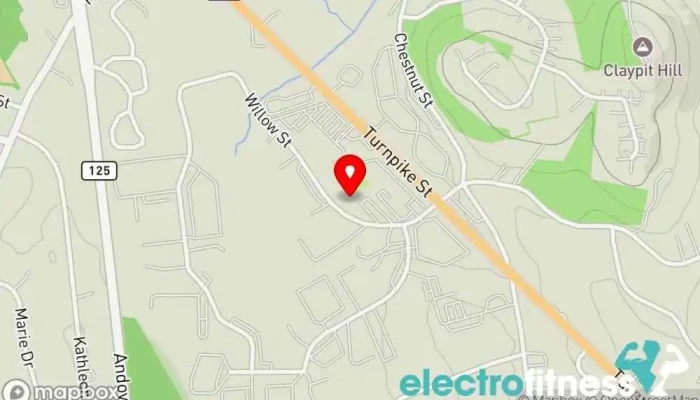 map of Willows Racquet & Fitness Center Tennis club, Tennis court, Tennis instructor in North Andover