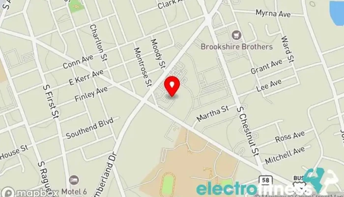 map of Wind in the Pines Kung Fu Martial arts school in Lufkin