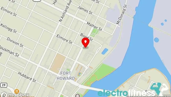 map of YOU studioz Fitness center in Green Bay
