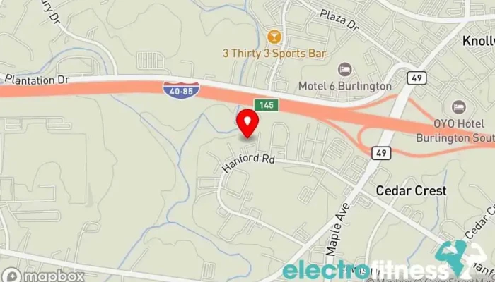 map of ZenFit Family Studio Fitness center in Burlington